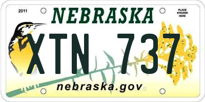 NE license plate XTN737