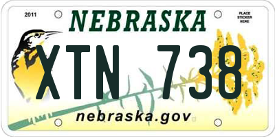 NE license plate XTN738