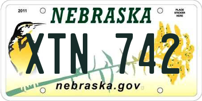 NE license plate XTN742