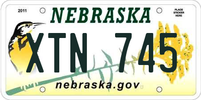 NE license plate XTN745