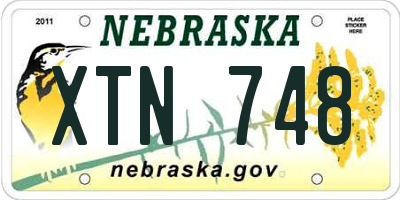 NE license plate XTN748