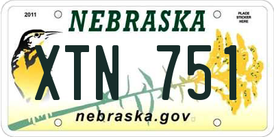 NE license plate XTN751