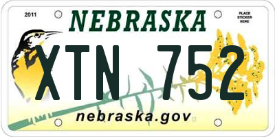 NE license plate XTN752
