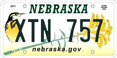 NE license plate XTN757