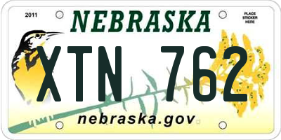 NE license plate XTN762
