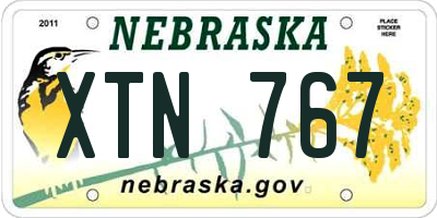 NE license plate XTN767
