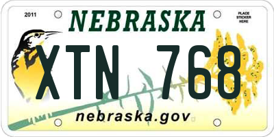 NE license plate XTN768