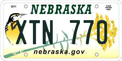 NE license plate XTN770