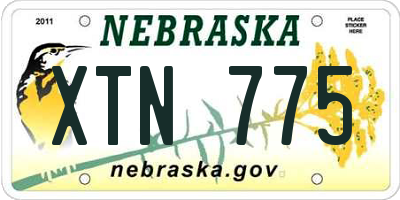 NE license plate XTN775
