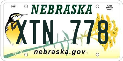 NE license plate XTN778