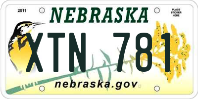 NE license plate XTN781