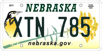 NE license plate XTN785