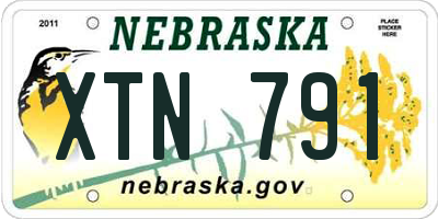 NE license plate XTN791