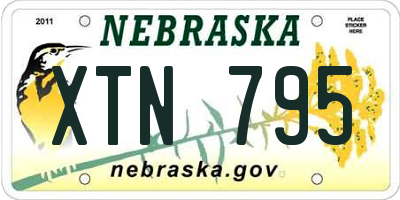 NE license plate XTN795