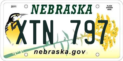 NE license plate XTN797