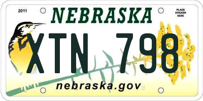 NE license plate XTN798