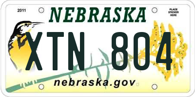 NE license plate XTN804