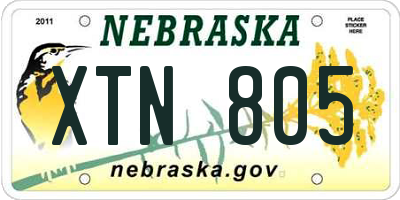 NE license plate XTN805