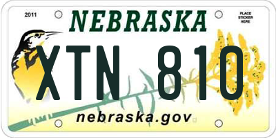 NE license plate XTN810