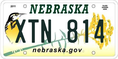 NE license plate XTN814