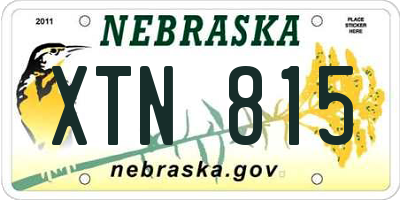 NE license plate XTN815