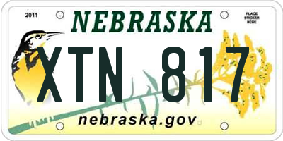 NE license plate XTN817