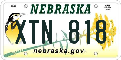 NE license plate XTN818