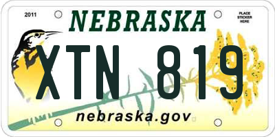 NE license plate XTN819