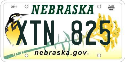 NE license plate XTN825