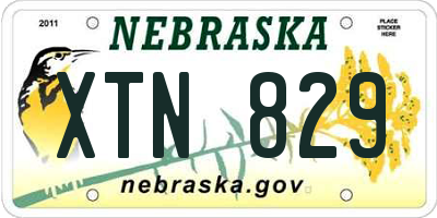 NE license plate XTN829