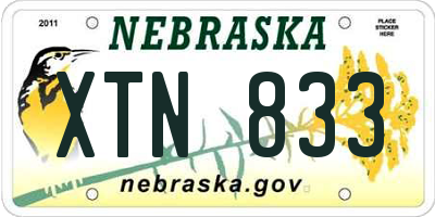 NE license plate XTN833