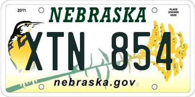 NE license plate XTN854