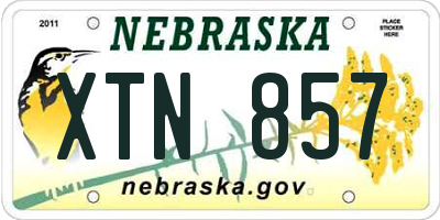 NE license plate XTN857