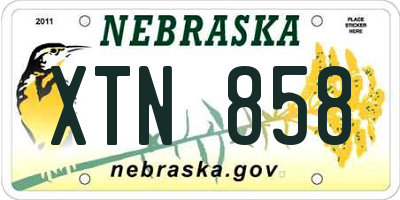 NE license plate XTN858