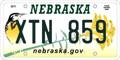 NE license plate XTN859