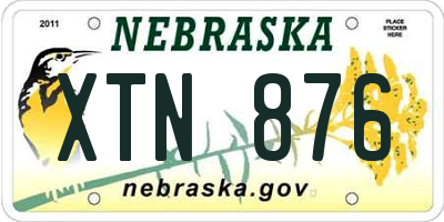 NE license plate XTN876