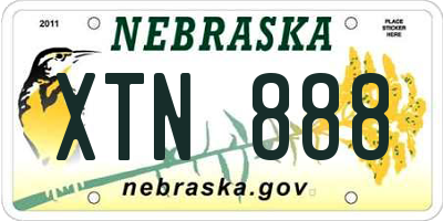 NE license plate XTN888