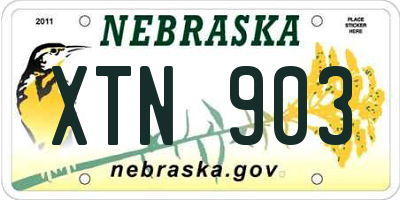 NE license plate XTN903