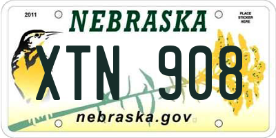 NE license plate XTN908
