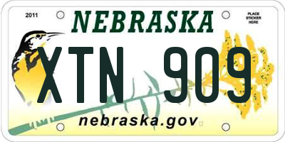 NE license plate XTN909