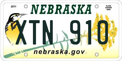 NE license plate XTN910