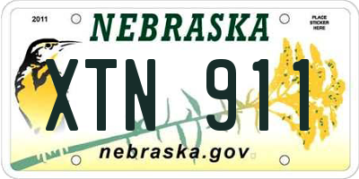NE license plate XTN911