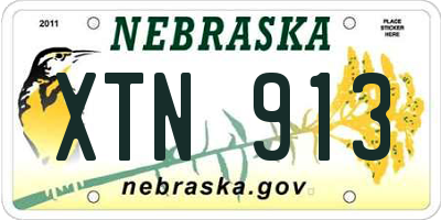 NE license plate XTN913