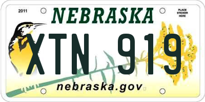 NE license plate XTN919