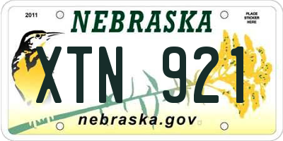 NE license plate XTN921