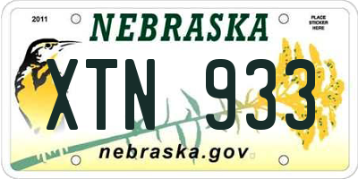 NE license plate XTN933