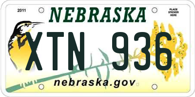 NE license plate XTN936