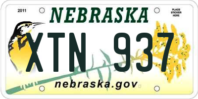 NE license plate XTN937