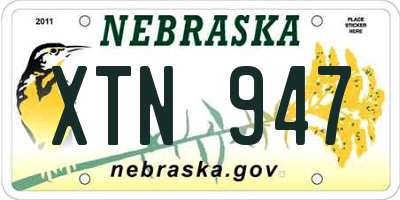 NE license plate XTN947