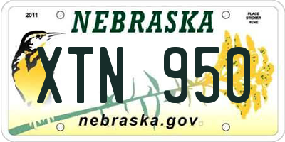 NE license plate XTN950
